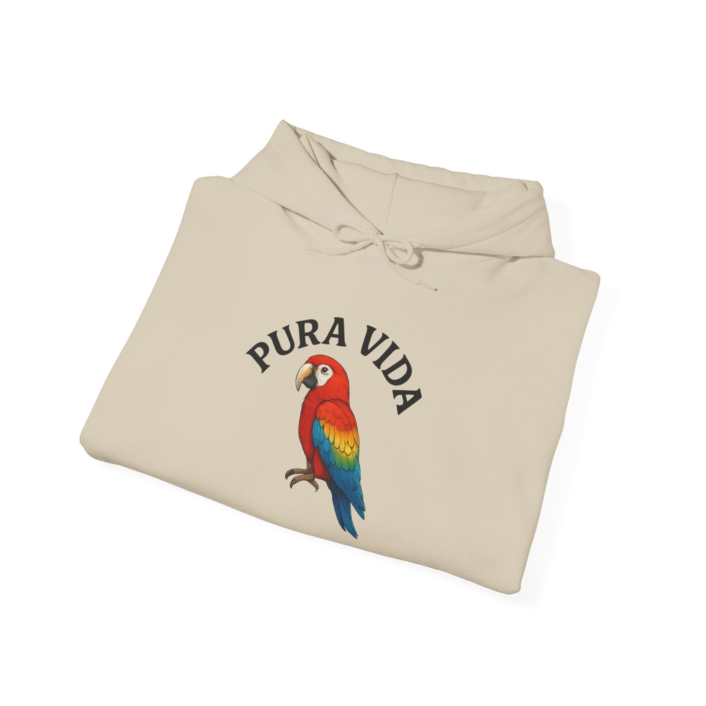 Pura Vida Parrot Hoodie — Tropical Bird Graphic Pullover