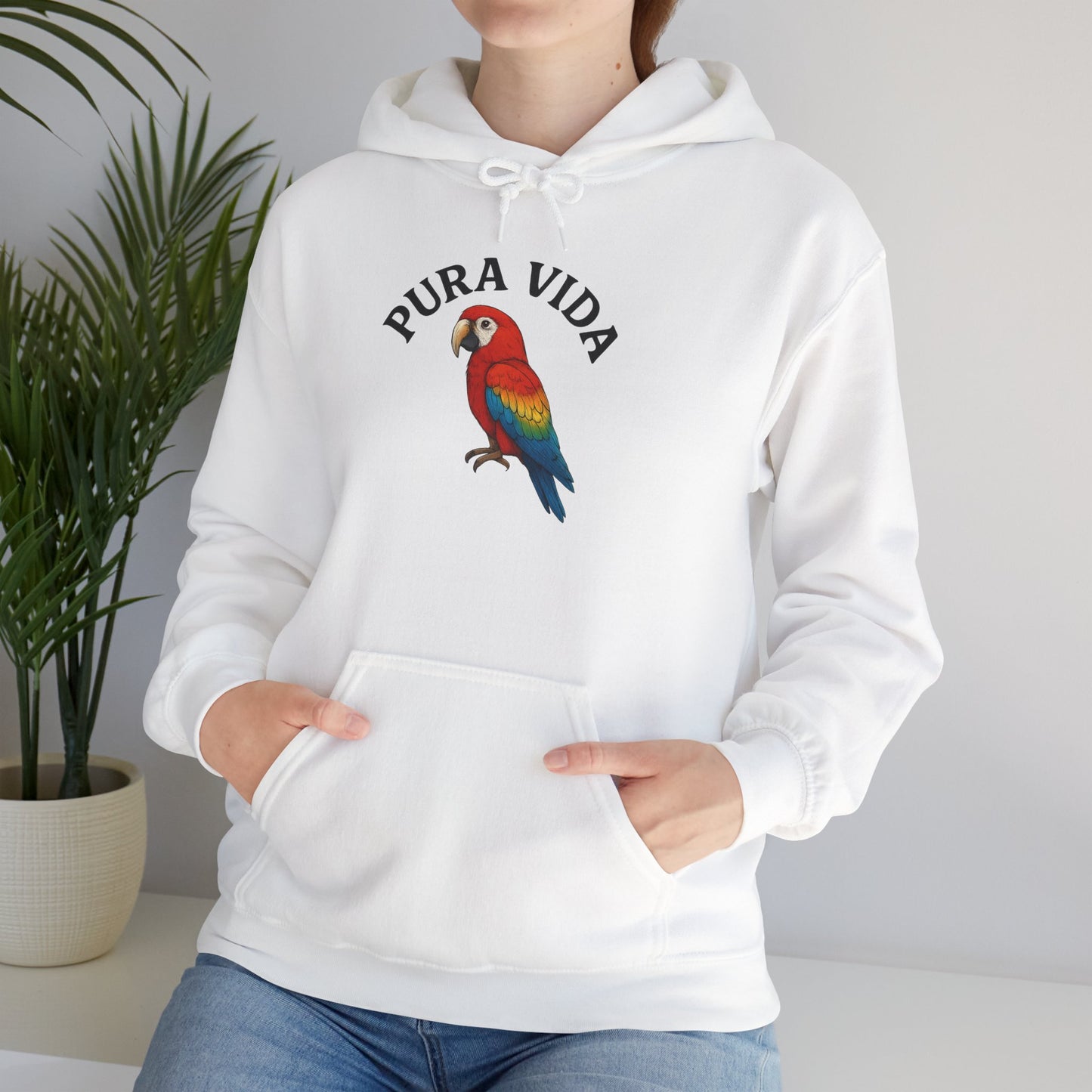 Pura Vida Parrot Hoodie — Tropical Bird Graphic Pullover