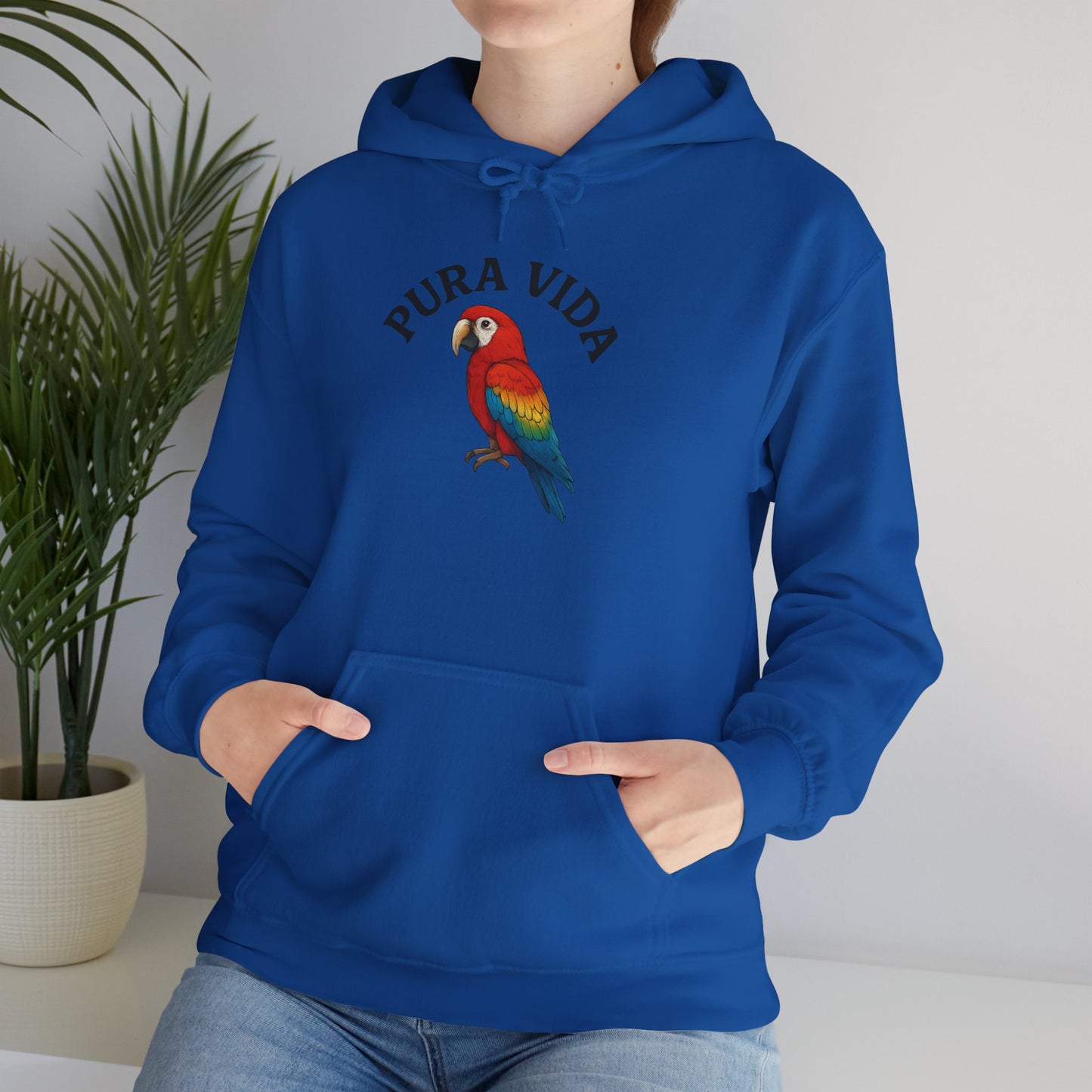 Pura Vida Parrot Hoodie — Tropical Bird Graphic Pullover