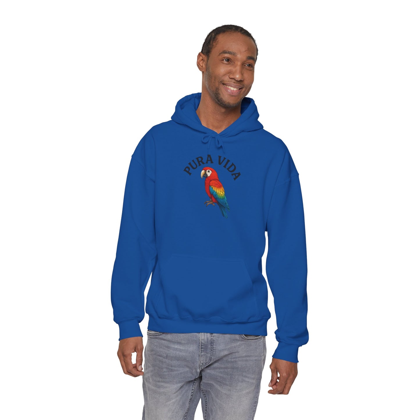 Pura Vida Parrot Hoodie — Tropical Bird Graphic Pullover