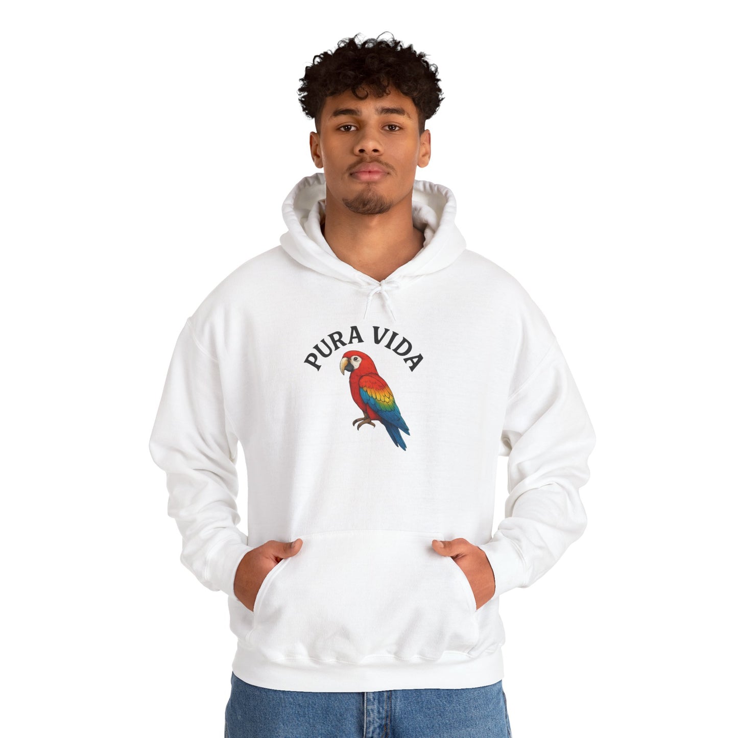Pura Vida Parrot Hoodie — Tropical Bird Graphic Pullover