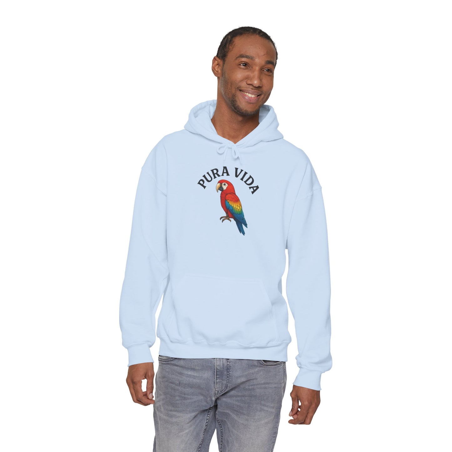 Pura Vida Parrot Hoodie — Tropical Bird Graphic Pullover