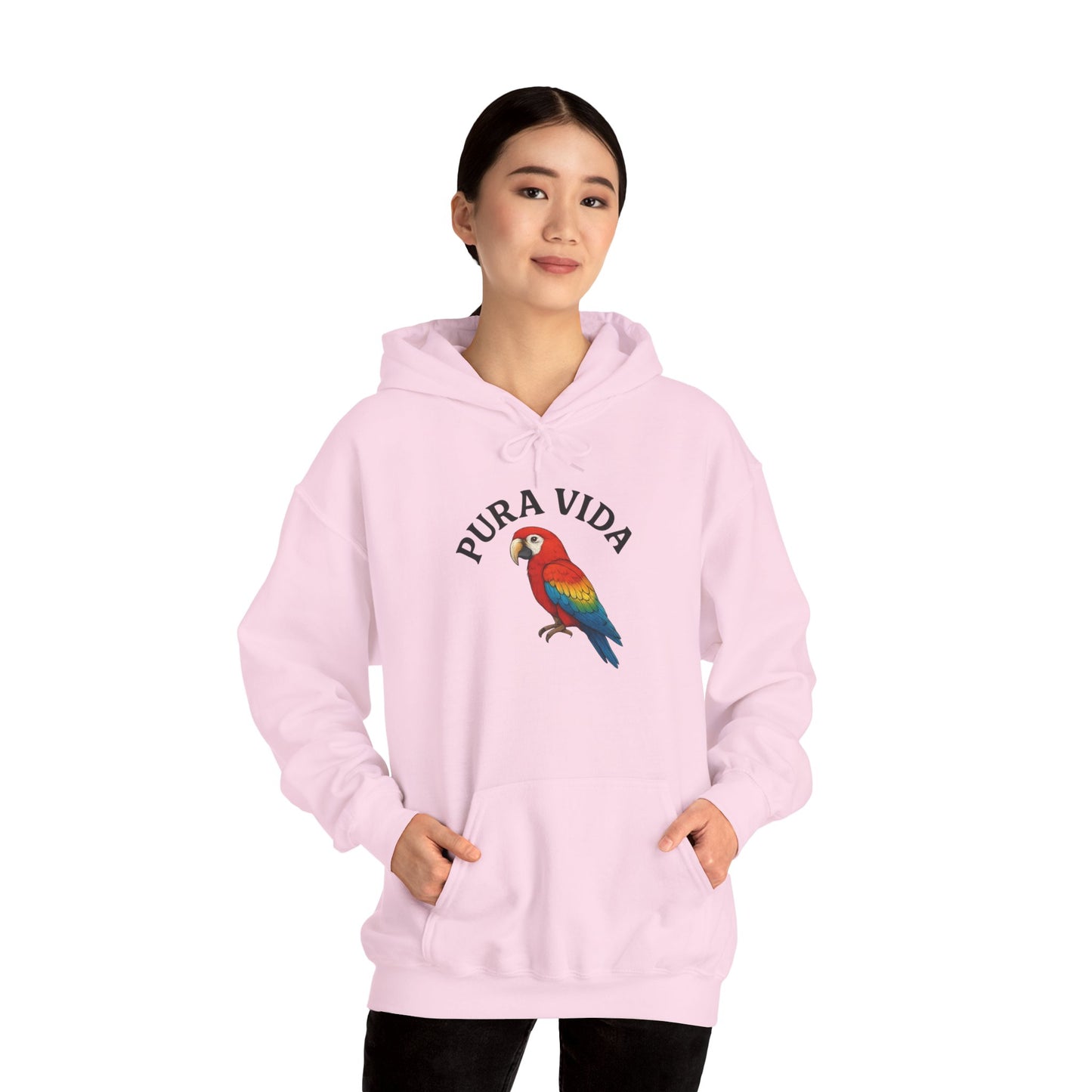 Pura Vida Parrot Hoodie — Tropical Bird Graphic Pullover