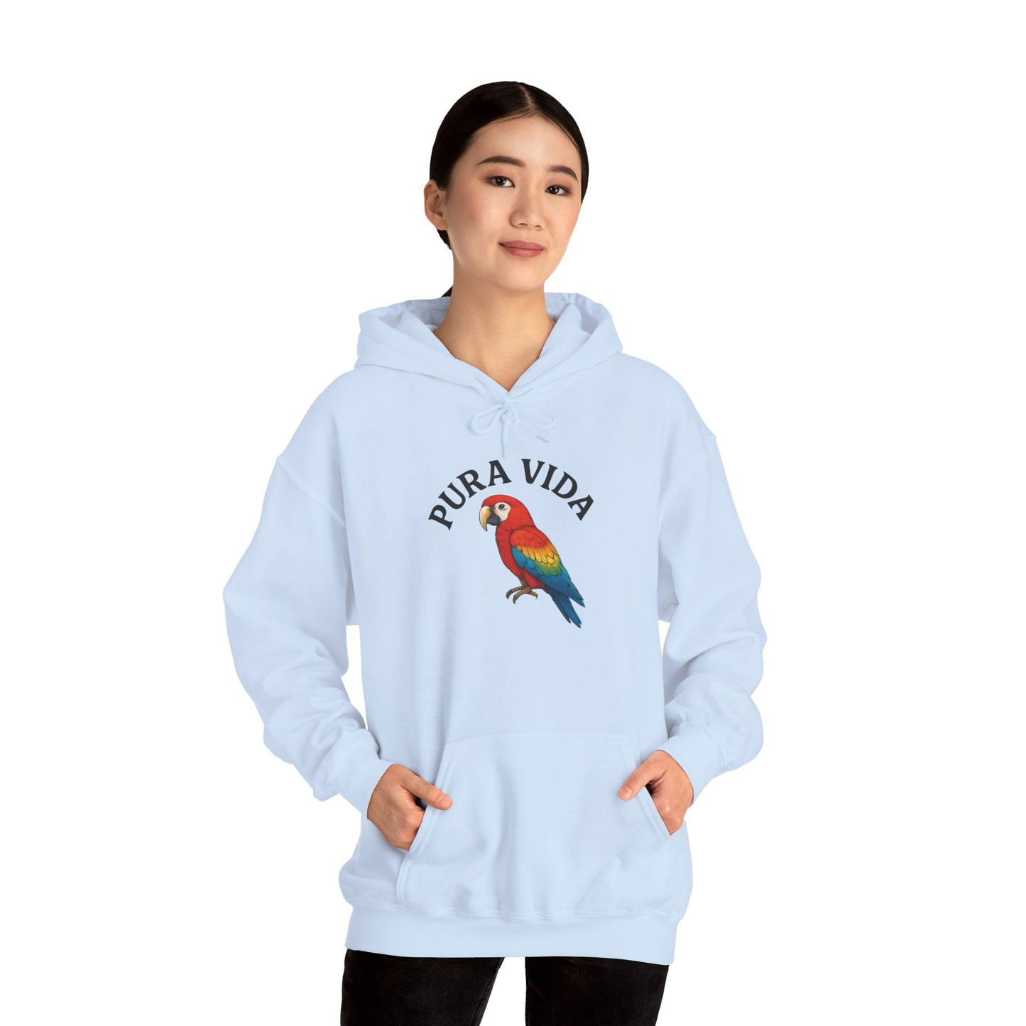 Pura Vida Parrot Hoodie — Tropical Bird Graphic Pullover