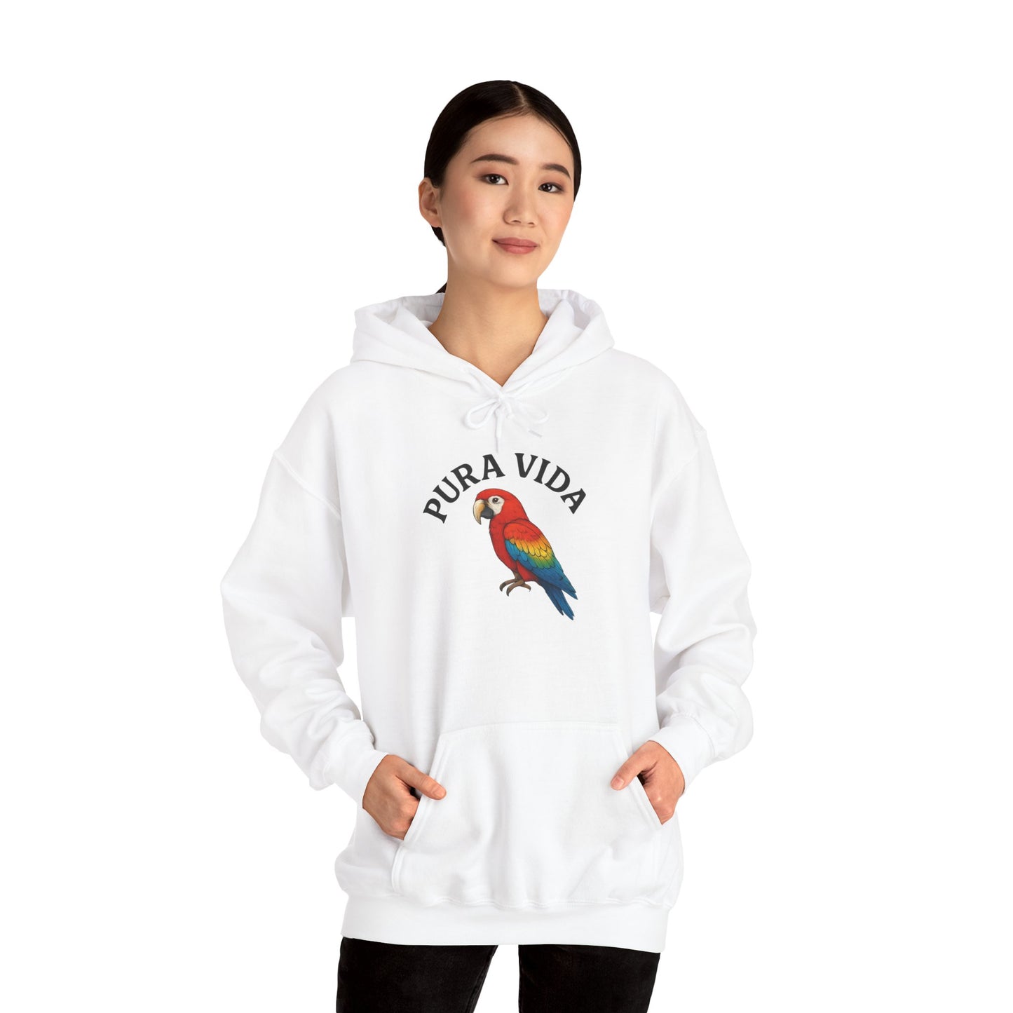Pura Vida Parrot Hoodie — Tropical Bird Graphic Pullover