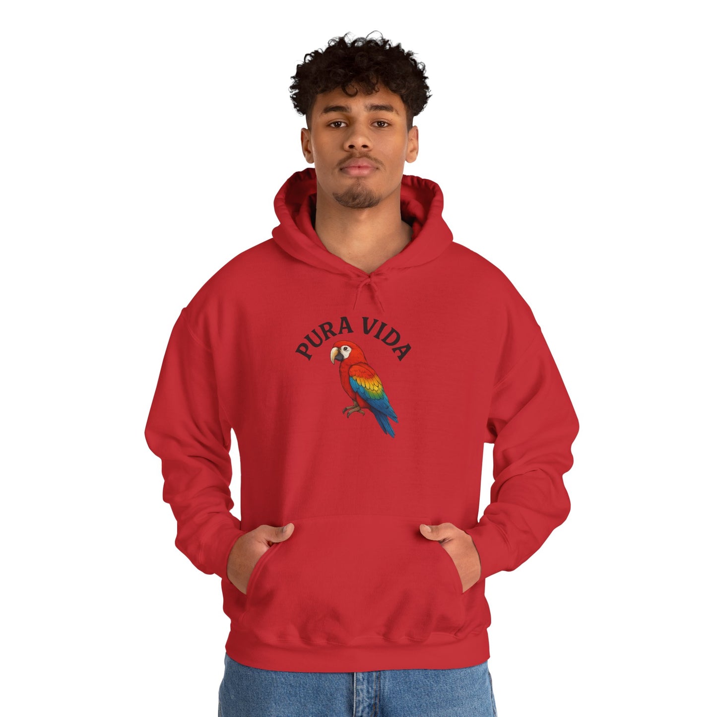 Pura Vida Parrot Hoodie — Tropical Bird Graphic Pullover