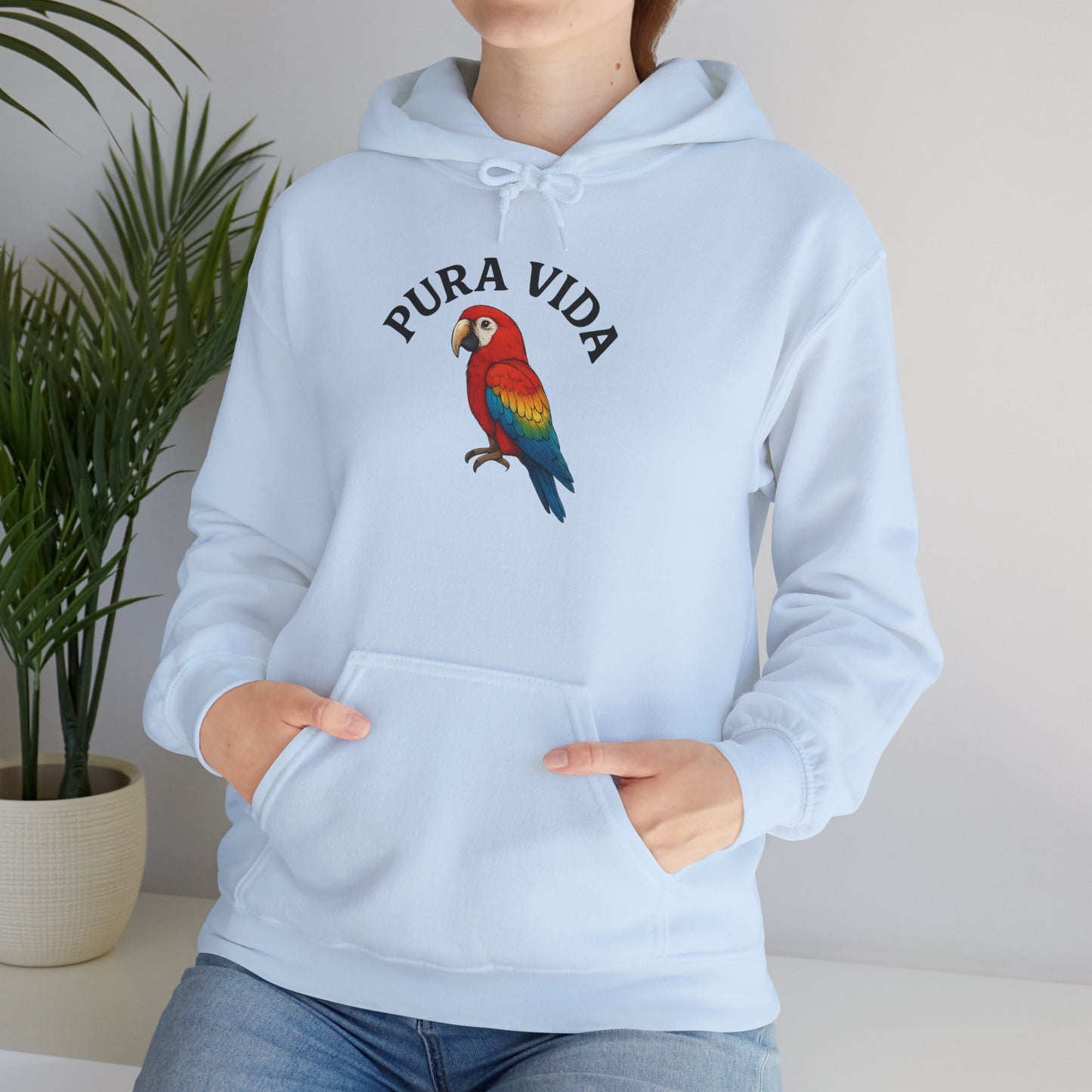 Pura Vida Parrot Hoodie — Tropical Bird Graphic Pullover