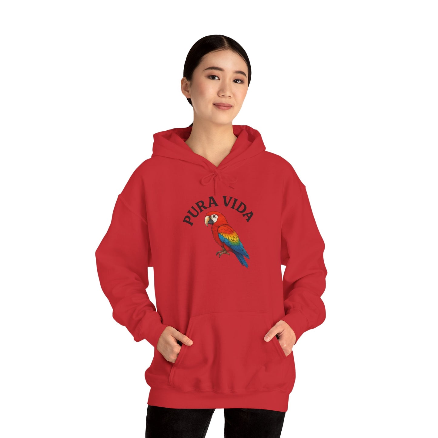 Pura Vida Parrot Hoodie — Tropical Bird Graphic Pullover