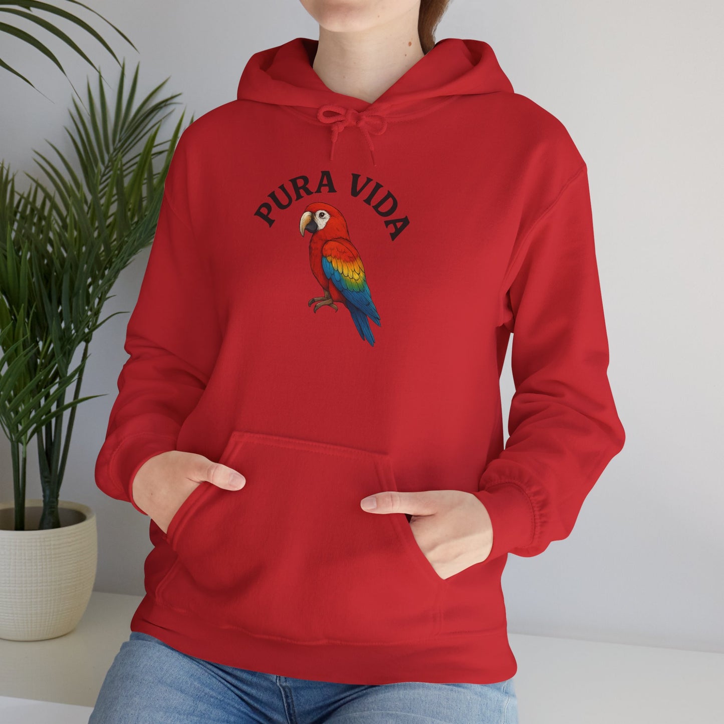 Pura Vida Parrot Hoodie — Tropical Bird Graphic Pullover
