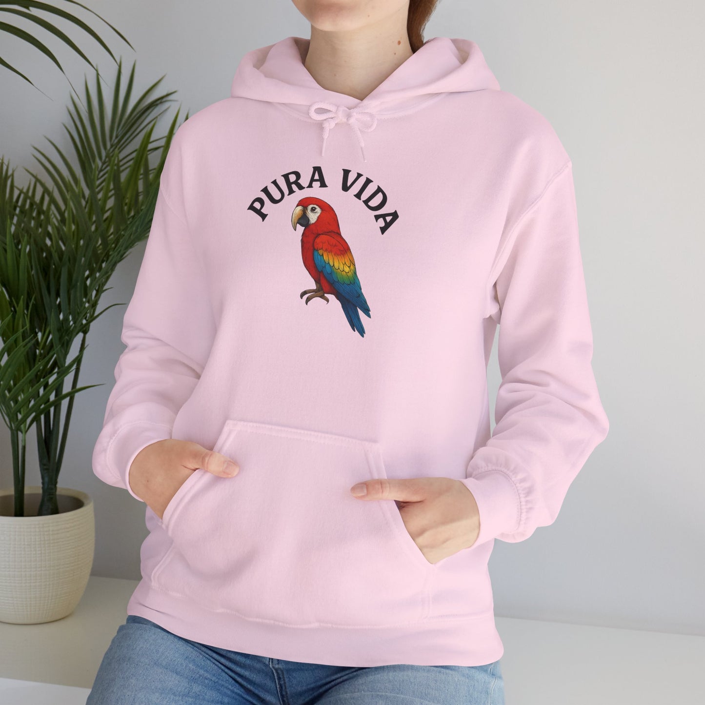 Pura Vida Parrot Hoodie — Tropical Bird Graphic Pullover