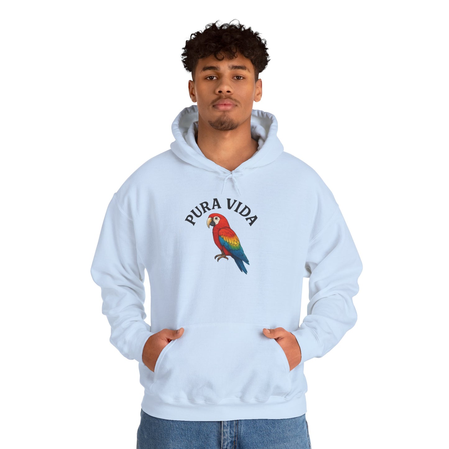 Pura Vida Parrot Hoodie — Tropical Bird Graphic Pullover